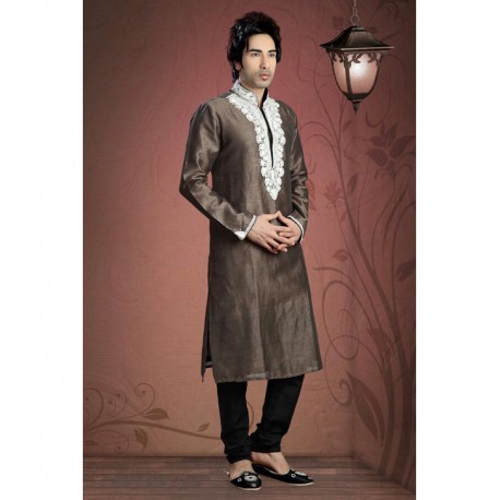 MMW Superb Chocolate Brown & Black Sherwani