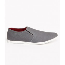 Zapatoz Grey Canvas Loafers