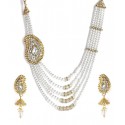 Shinning Diva Paisley Haar Style Pearl Necklace Set
