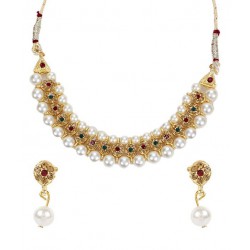 Ethnic Jewels Pearl Shine Necklace Set