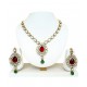 Apsara Plush Red Green Festive Necklace Set