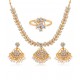 Sukkhi Cluster Gold Plated Plated AD Necklace Earring and Ring Combo