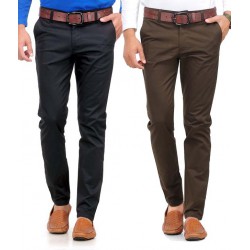 Phoenix Pack Of 2 Black-Brown Chinos