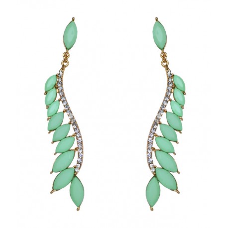 Via Mazzini Budding Elegance Mint Green Earrings