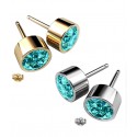 Glimmering Earrings Made With Swarovski Elements Aquamarine Color-Set of 2