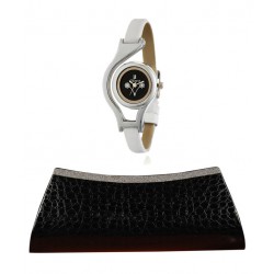 Oleva OJD64 Black Clutch with Free Women's Watch