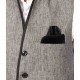 English Channel Gray Nehru Waistcoat With Black Piping and Matching Trouser
