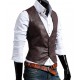Raadhya Creations Dark Brown Faux Leather Waistcoat
