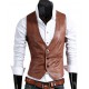Raadhya Creations Light Brown Faux Leather Waistcoat