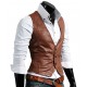 Raadhya Creations Light Brown Faux Leather Waistcoat