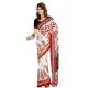 Ishin Georgette Saree - Rouge & Blanc