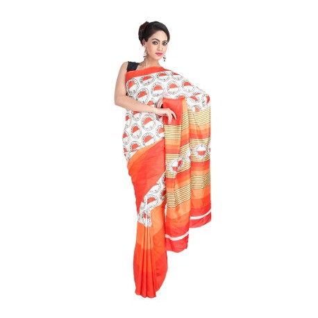 Satrang Synthetic Raw Silk Saree